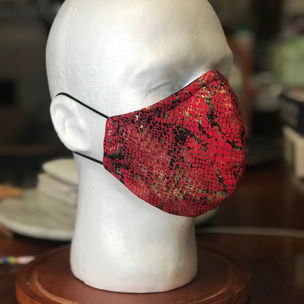 Snake print face mask